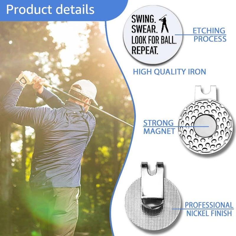 GEYGIE Men Golf Ball Marker with Magnetic Hat Clip, Funny Golf Accessories Gifts for Men, Novelty Birthday Gifts for Male Golfer Fan - Image 3